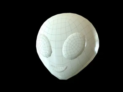 ALIEN EMOJI Low-poly 3D model