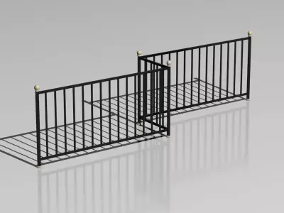 Metallic fence 05 3D model