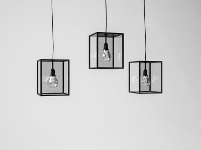 Retro Ceiling-Lamp - Living Room Furniture 03 Low-poly 3D model