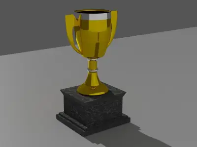 coppa oro argento su piedistallo gold and silver cup on pedestal 3D model