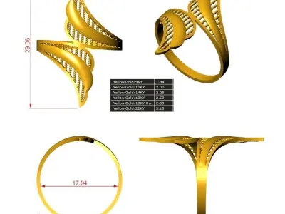 gold ring 22k light weight 3D print model