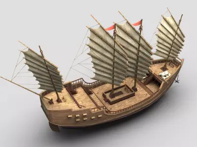 Ancient Chinese Ship 04 3D model
