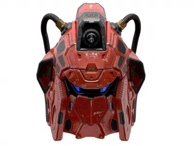 Sci-Fi Helmet E-24 Low-poly 3D model