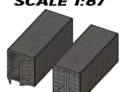 1-87 Scale H0 Model Container for Model Trains and Dioramas 3D print model