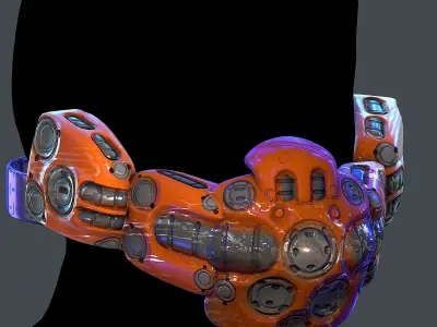 Gas mask helmet 3d model scifi Low-poly Low-poly 3D model