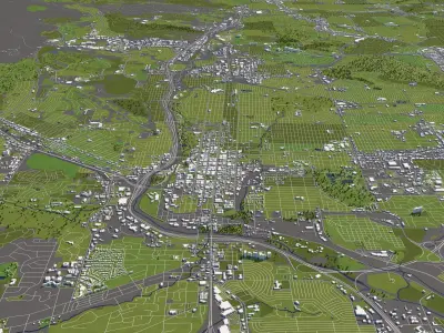 Colorado Springs 50x50km 3D City Map 3D model