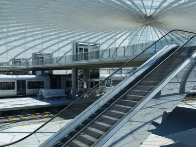 Train Station Building Interior 2 3D model