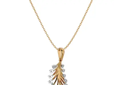 Light Minimalist Diamond Pendant Necklace 3D print model