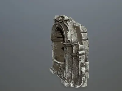 fountain gothic style toilet with ornate design Low-poly 3D model