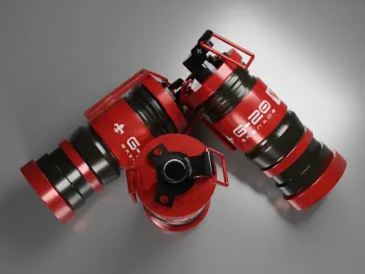 Sci-Fi grenade red model 3D model