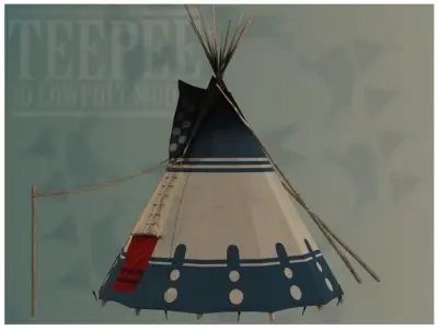 Teepee native american Low-poly 3D model