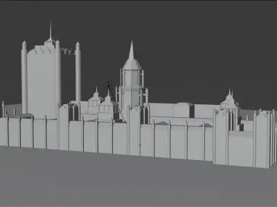 Palace of Westminster and Big Ben Low-poly 3D model Low-poly 3D model