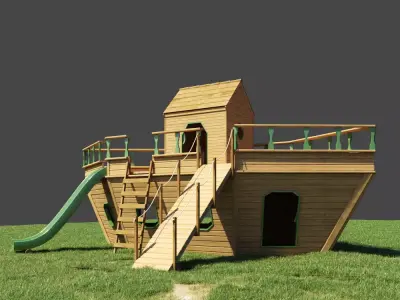 Wood Playground Boat 3D model