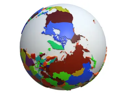 Countries Globe Low-poly 3D model