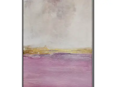 Set of 3 Abstract Paintings in Frames 3D model 7