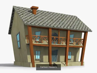 25 Cartoon House Collection Low poly 3D Model Pack