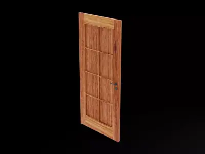 Wooden Door Low-poly 3D model