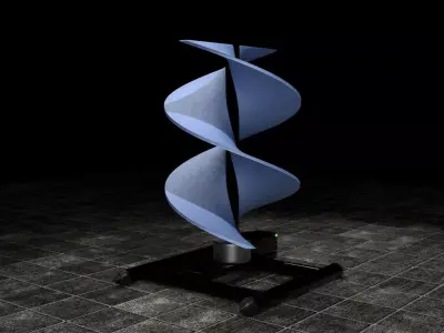 Vertical sci-fi wind turbine 3D model