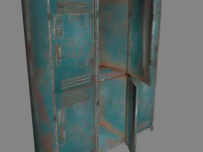 locker 6 lockers - lockers Low-poly 3D model