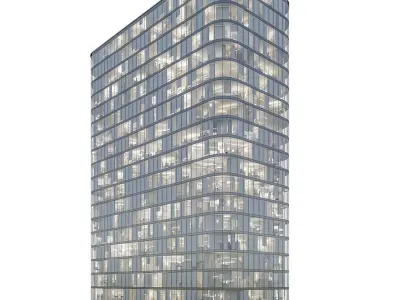 Modern office building 01 3D model
