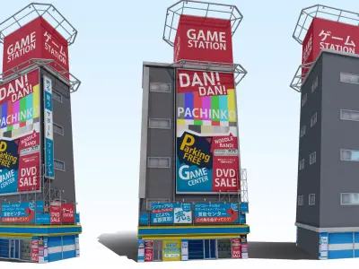 Tokyo Akihabara building 001 Low-poly 3D model