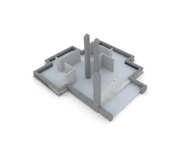 Animated process of house building  3D model