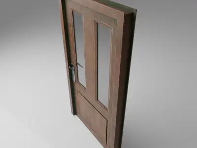 Old Dirty Wooden Door Low-poly 3D model