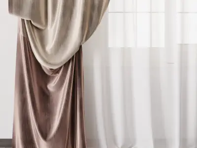Classic curtains 05 Low-poly 3D model