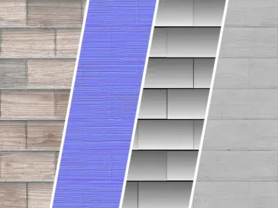 Roof Tile Materials 79- Wooden Roofing Sbsar Seamless Texture