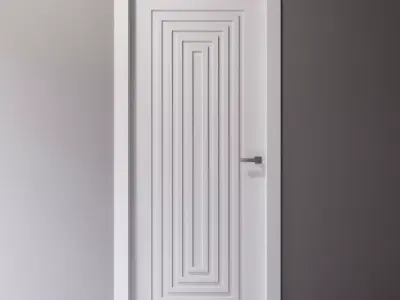 Interior door with linear decor 3D model