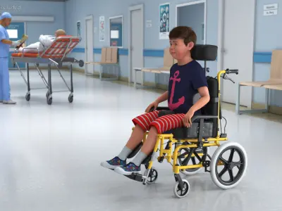  Child in Cerebral Palsy Wheelchair Fur 