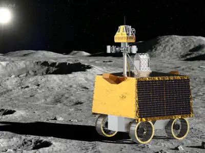  Solar Powered Lunar Rover Vehicle Gold 