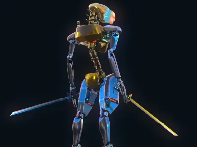 Character robot Low-poly 3D model