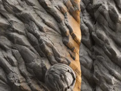H124 Rock Cliff - PBR - 4K - Seamless - SBSAR Texture