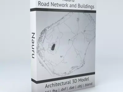 Nauru Road Network and Buildings 3D model