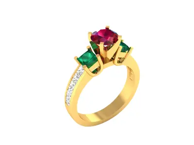 Women Ring  Render 3dm STL OBJ FBX Details 3D print model 178