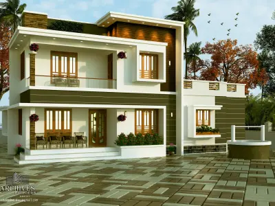 elevation house with floor plans and elevations Low-poly 3D model