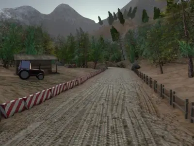 8Track train tunnel in mountains Low-poly 3D model