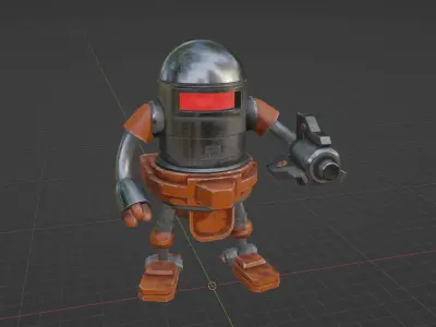 Robot Character - 1 - Textured Low-poly 3D model