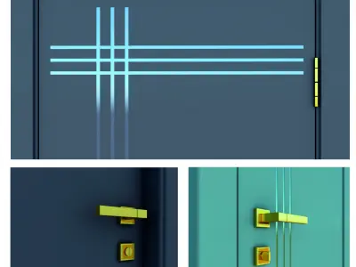 3d model door Hi-Tech 3D model