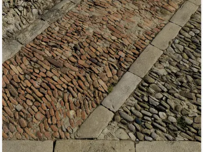 scanminicobble02 cobblestone path 3D model