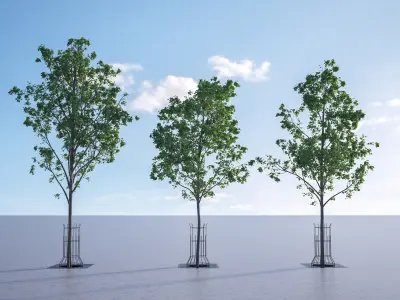 Animated trees for architectural visualization 3D model
