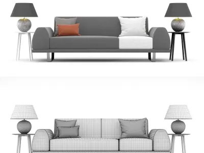 Portland 2 5 seater sofa 3D model