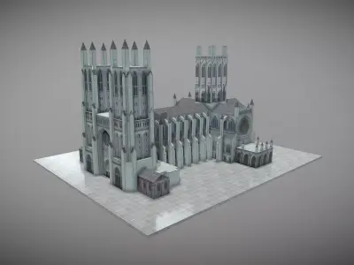 Washington National Cathedral Low-poly 3D model