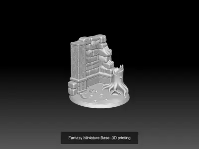 Universal Fantasy Miniature Base 3D Model Pack