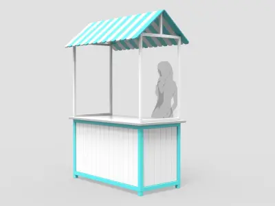 Wooden Food Stand 1 3D model