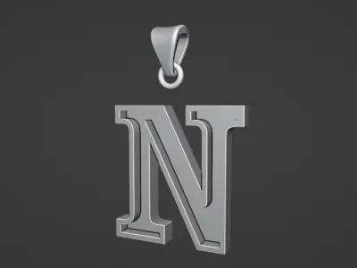 letter N pendant 3D print model