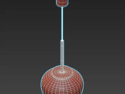 ALIVE modern pendant light with clear glass shade 3D model