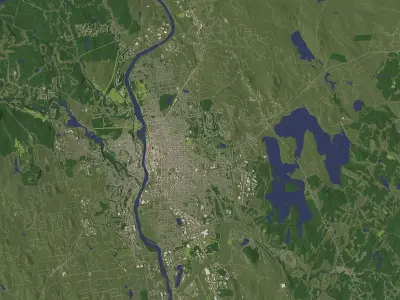 Manchester New Hampshire USA in 20 km x 20 km - city and urban 3D model