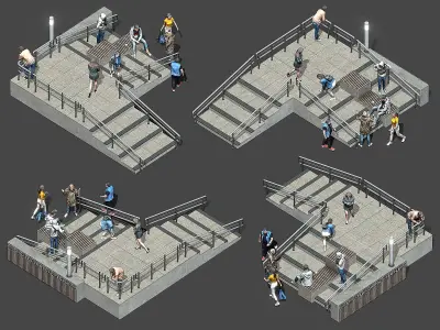 Stylized Lowpoly People Casual Pack Volume 9 Low-poly 3D model
